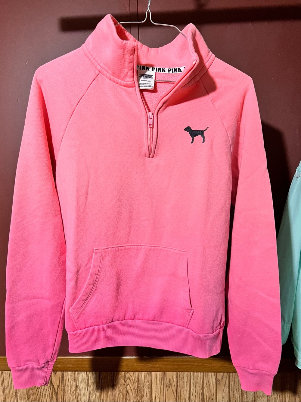 Victoria's Secret PINK Coral Half-Zip Pullover
